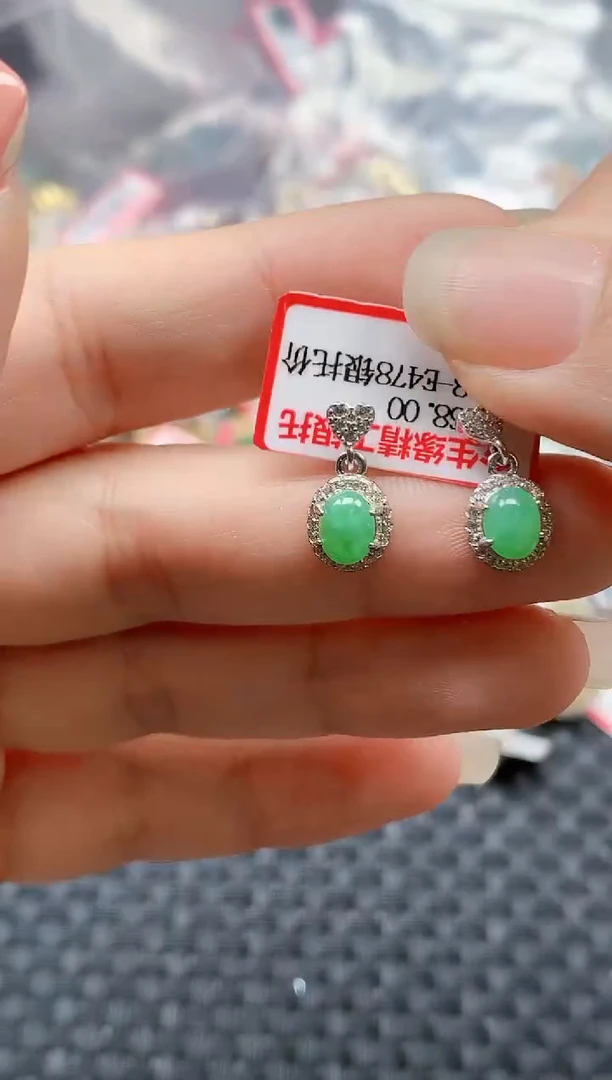银S925镶嵌戒指翡翠天然A货缅甸翡翠