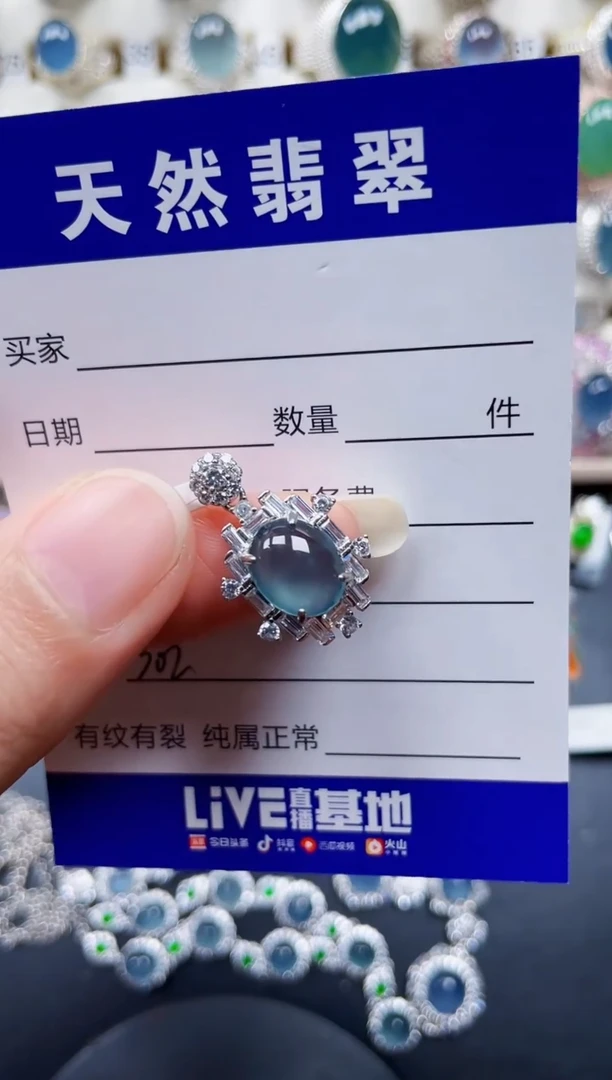 颈饰银S925镶嵌翡翠302