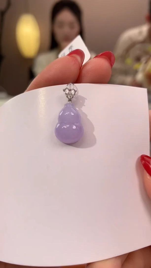 【闪购商品】翡翠颈饰18K金镶嵌天然缅甸a货翡翠