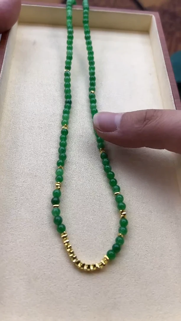 翡翠14K金镶嵌颈饰X114