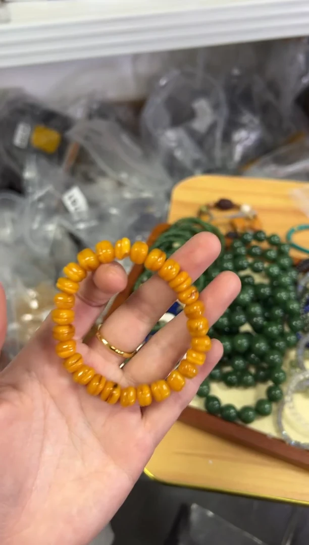 【闪购商品】蜜蜡手链未镶嵌回流老蜜蜡汉堡珠手链[0815]