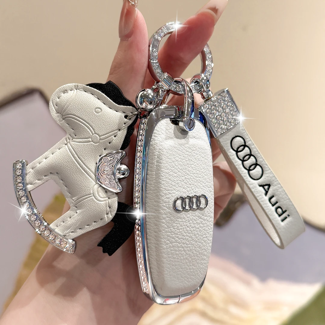 专用奥迪a6l钥匙套a4l a3 a7l a8l a6 q7 q8 q5女q3真皮壳扣etron