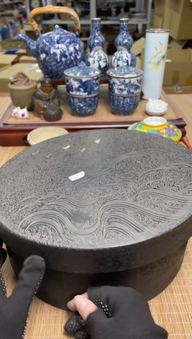 64号实木茶仓镶嵌螺钿中古物品谨慎参拍直播链接