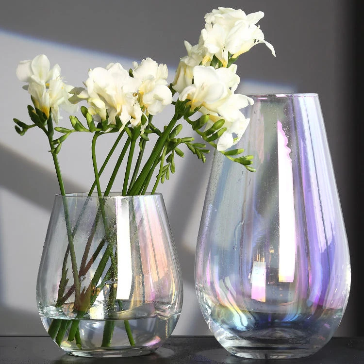 北欧现代简约ins幻彩彩色玻璃花瓶客厅水样水培植物摆件鲜花轻奢