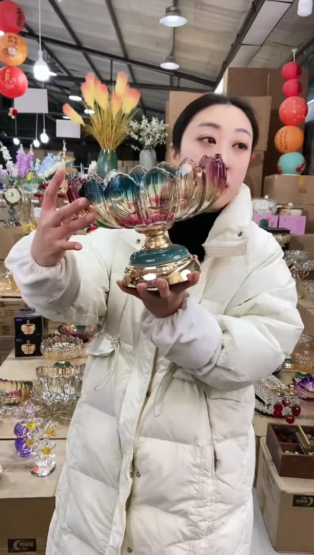 【闪购商品】搪瓷彩色高脚宝莲25cm