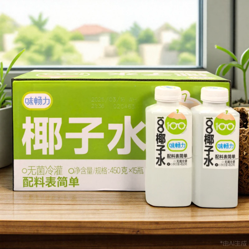 味畅力100椰子水天然电解质水椰汁饮品450ml餐饮酒店0添加饮料