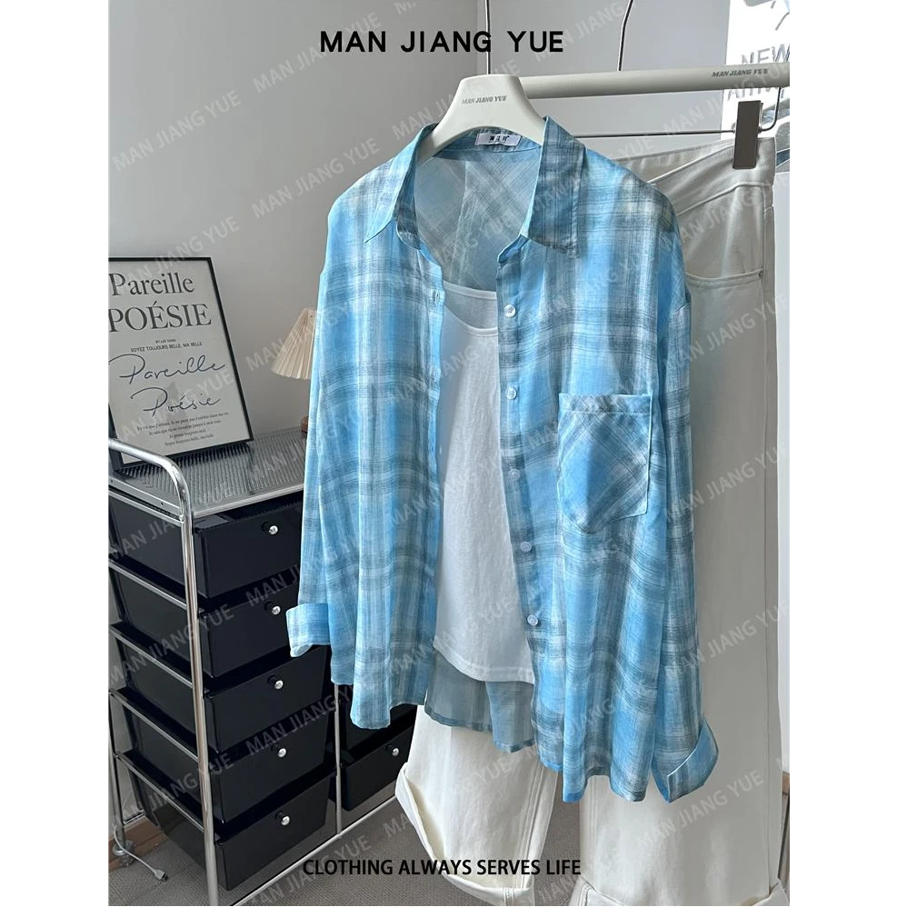 polo领格子衬衣女2025秋季新款时尚宽松休闲长袖上衣小香风气质