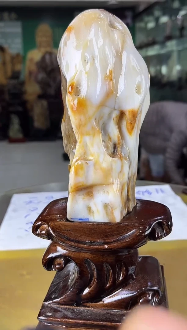 缅甸天然树化玉摆件