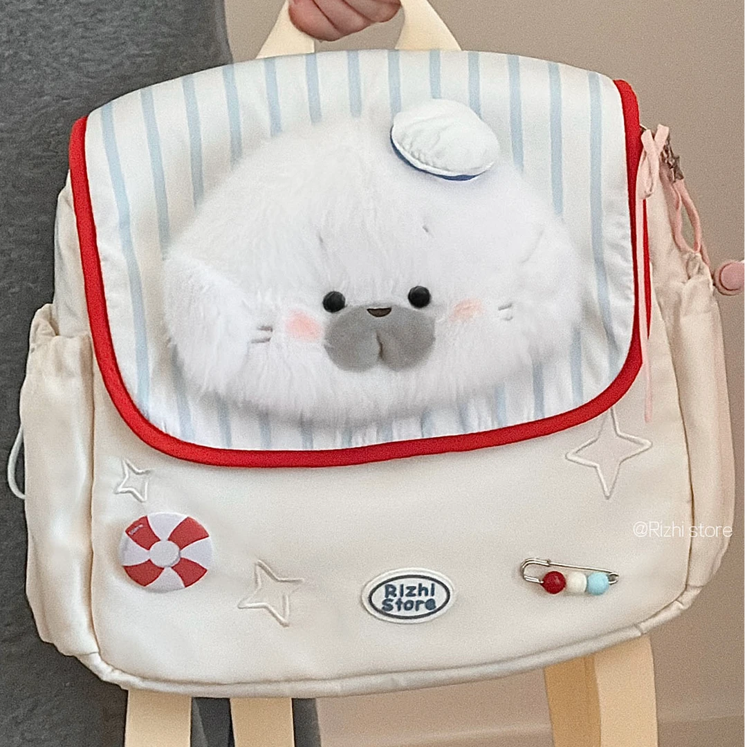 日稚商店童趣双肩包休闲小动物可爱包包学生书包高中生百搭大容量
