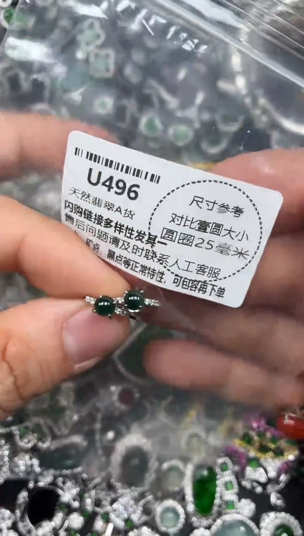 颈饰未镶嵌翡翠U496耳扣