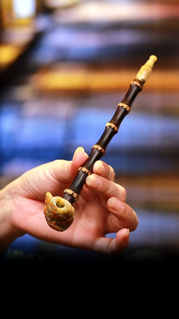 未镶嵌摆件翡翠烟杆