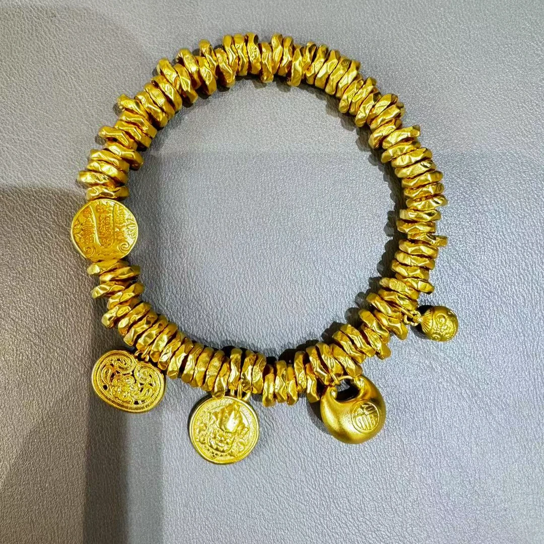 【X甄芝系列】足金999 五福如意盘缠