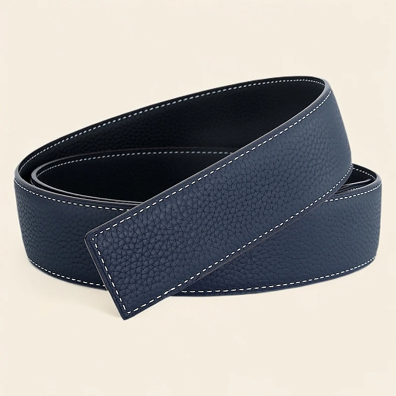 【单皮无扣】品牌替换带双面头层牛皮男士皮带时尚百搭无扣腰带男款
