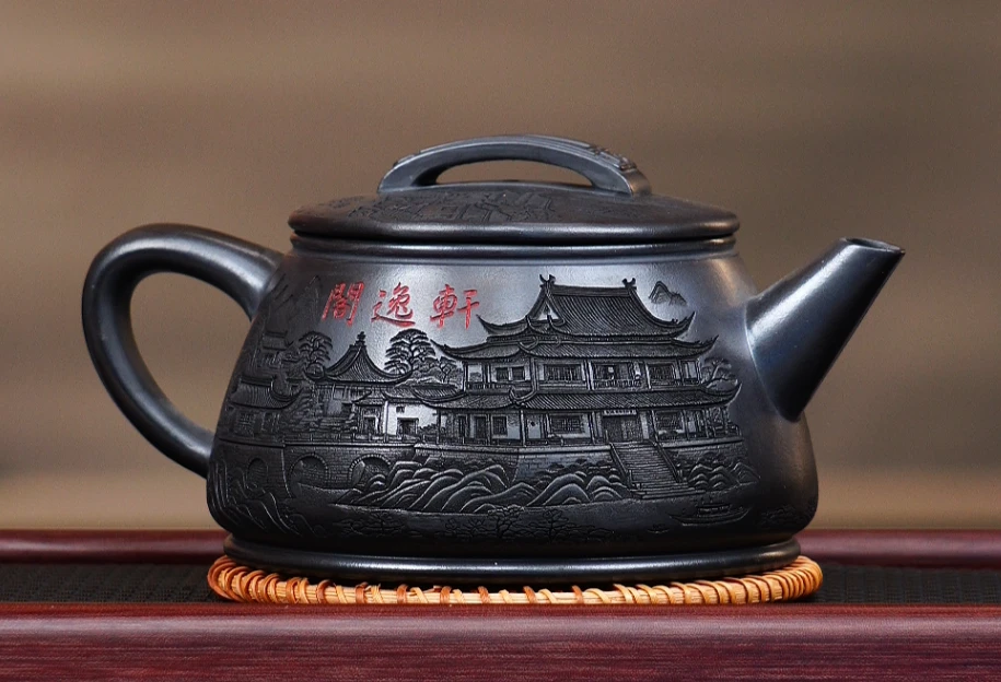 宜兴原矿紫砂   石黄瓦瓢 轩逸阁  550cc