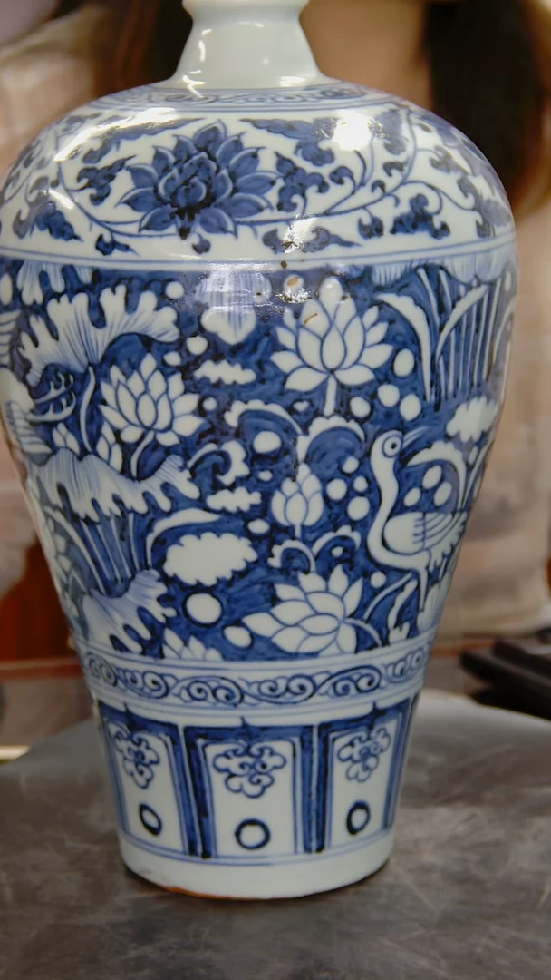 瓶青花一鹭莲科纹梅瓶#1119#