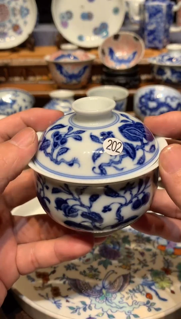 用****6青花的盖碗 额额