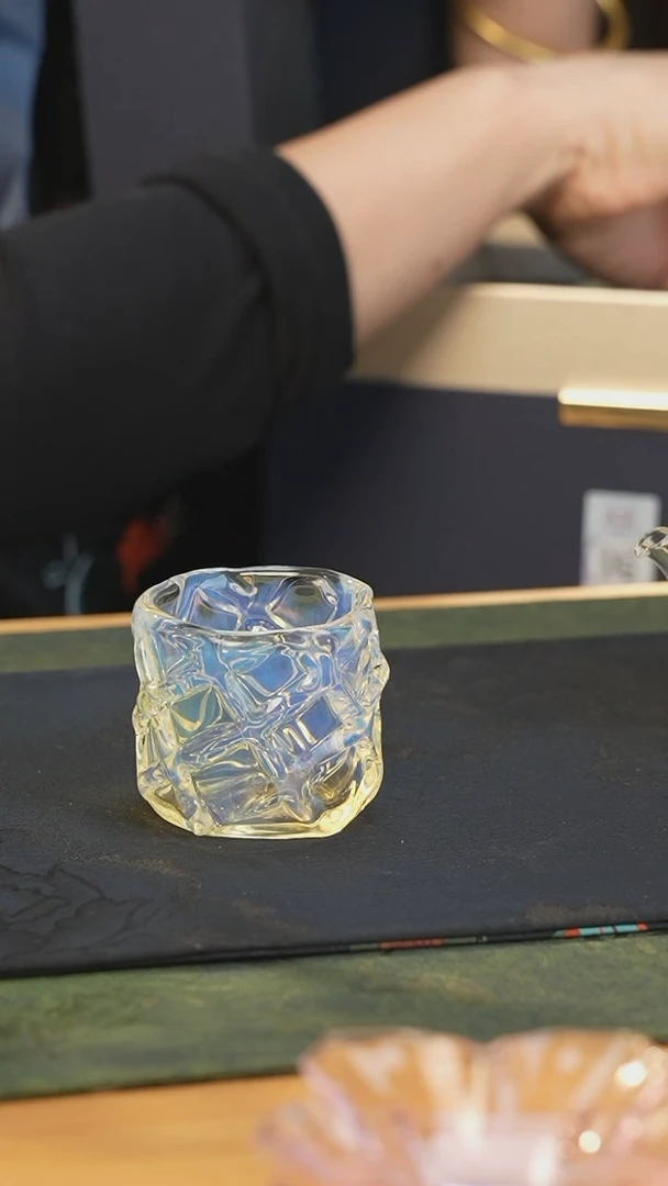 玉见熏银玻璃主人杯