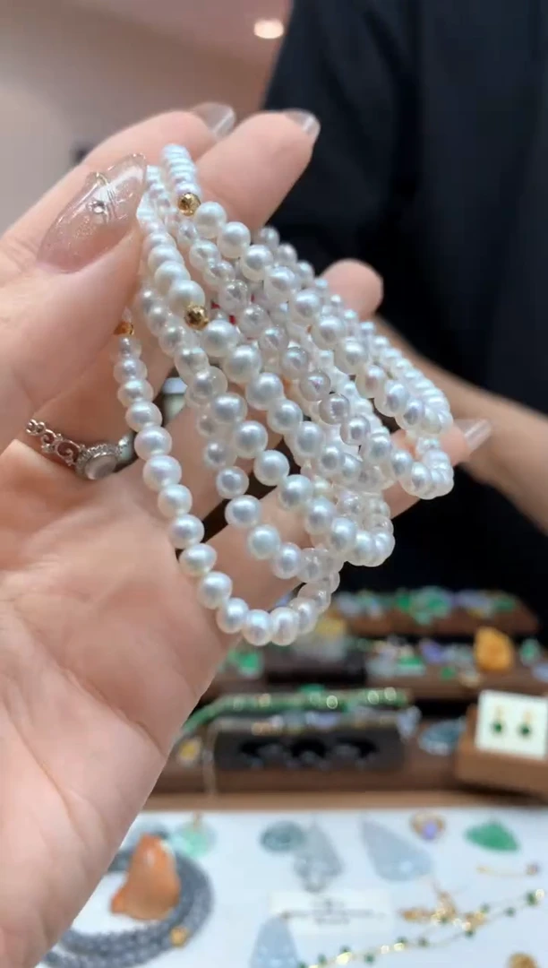 【闪购商品】淡水珍珠手串18K金镶嵌手串多样性发货1件