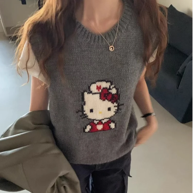 2025秋冬新款甜美针织马甲背心女外穿早秋季宽松坎肩无袖叠穿毛衣