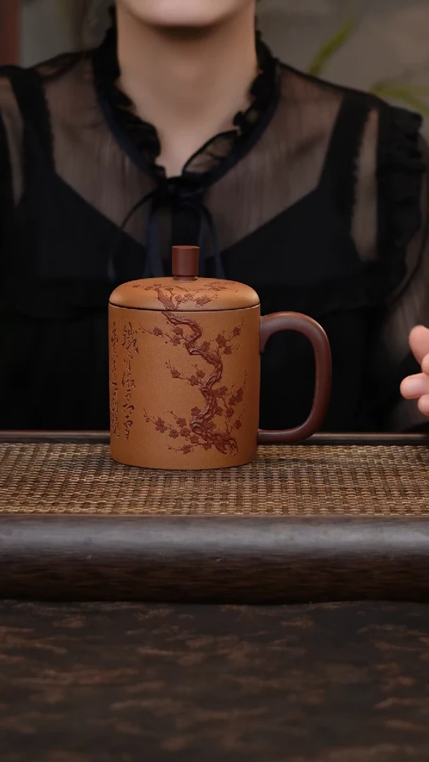 茶杯紫砂傲骨粉浆暇