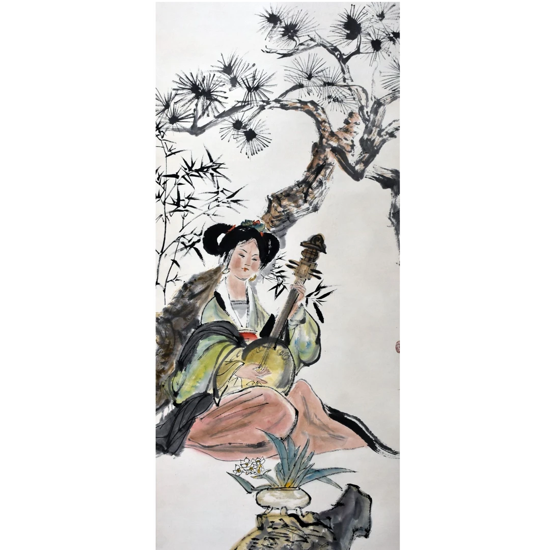 HM0470 松下清音图 136×68cm 纸本立轴 8.3平尺