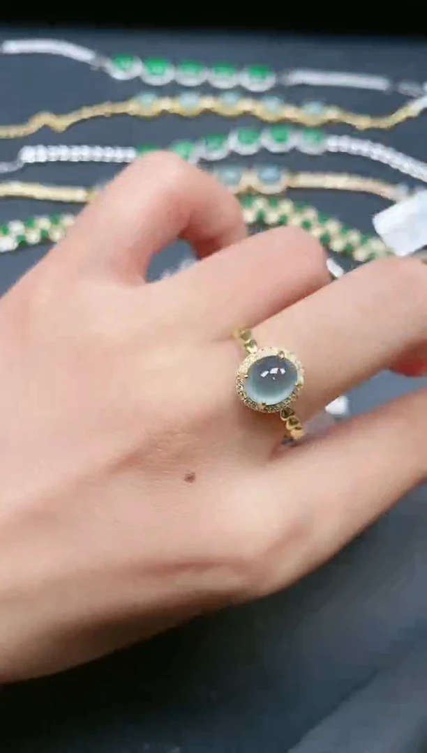 翡翠戒指银S925镶嵌11111