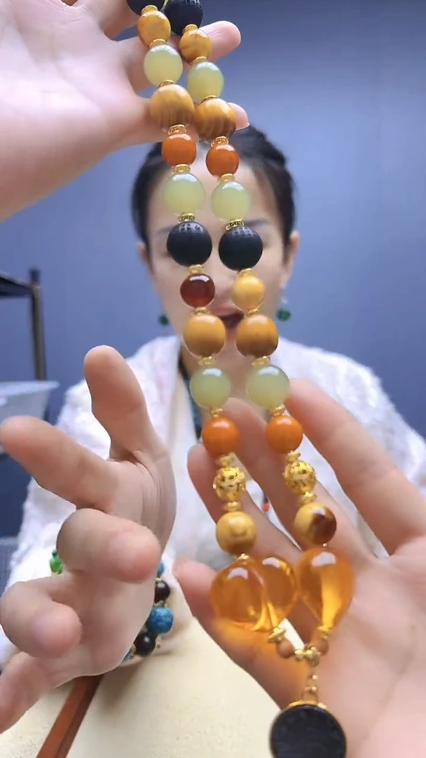 蜜蜡颈饰14K金镶嵌丹丹diy颈饰