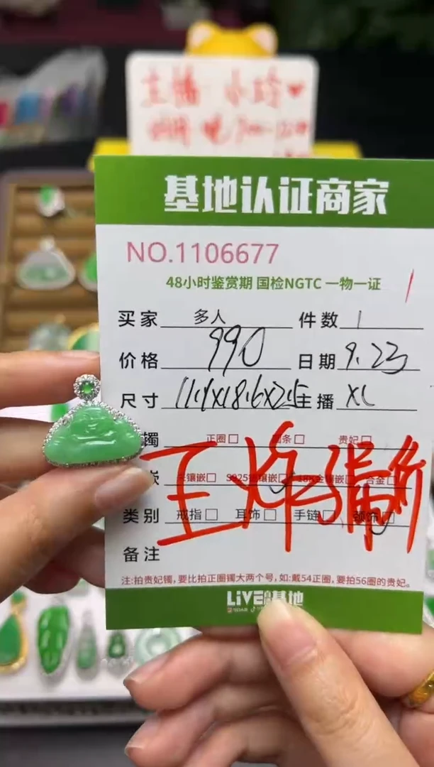 吊坠(不含链)银S925镶嵌翡翠多人