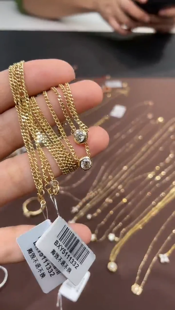 18K金镶嵌项链钻石TA1216-1204-903/多样性发