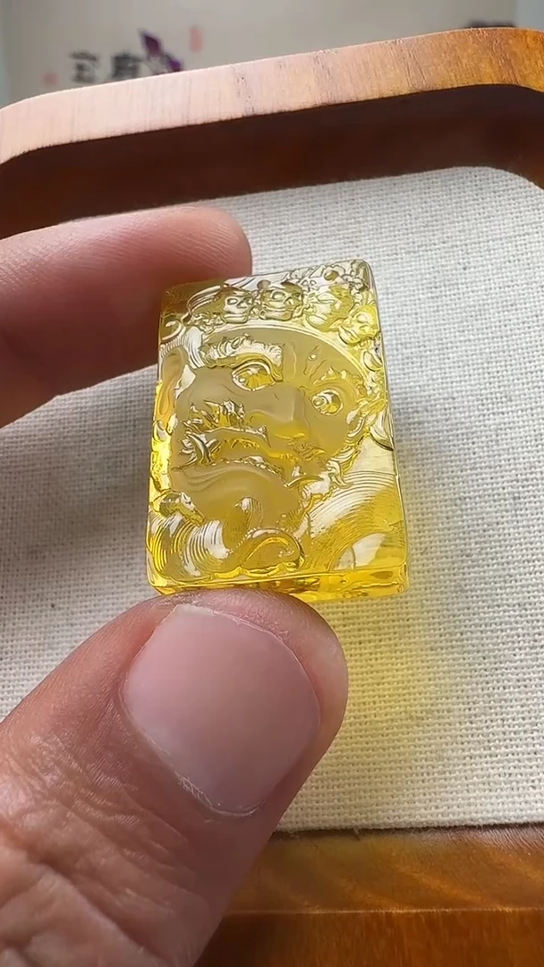 未镶嵌吊坠(不含链)琥珀大黑天方牌吊坠