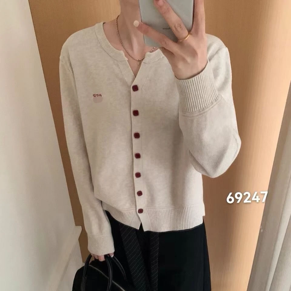 【静姐家】69247秋款时尚休闲百搭宽松女针织开衫上衣