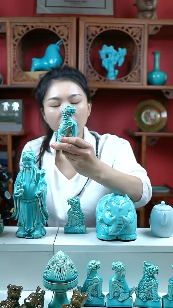 手工艺品琉璃武当官窑松瓷屋脊兽狮子摆件  一件多样性发货