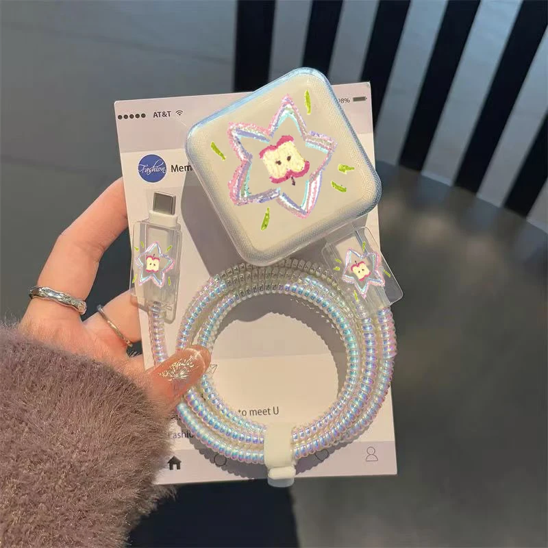 适用于iPhone系列40w保护套iPad通用配件防折断数据线咬线器typec