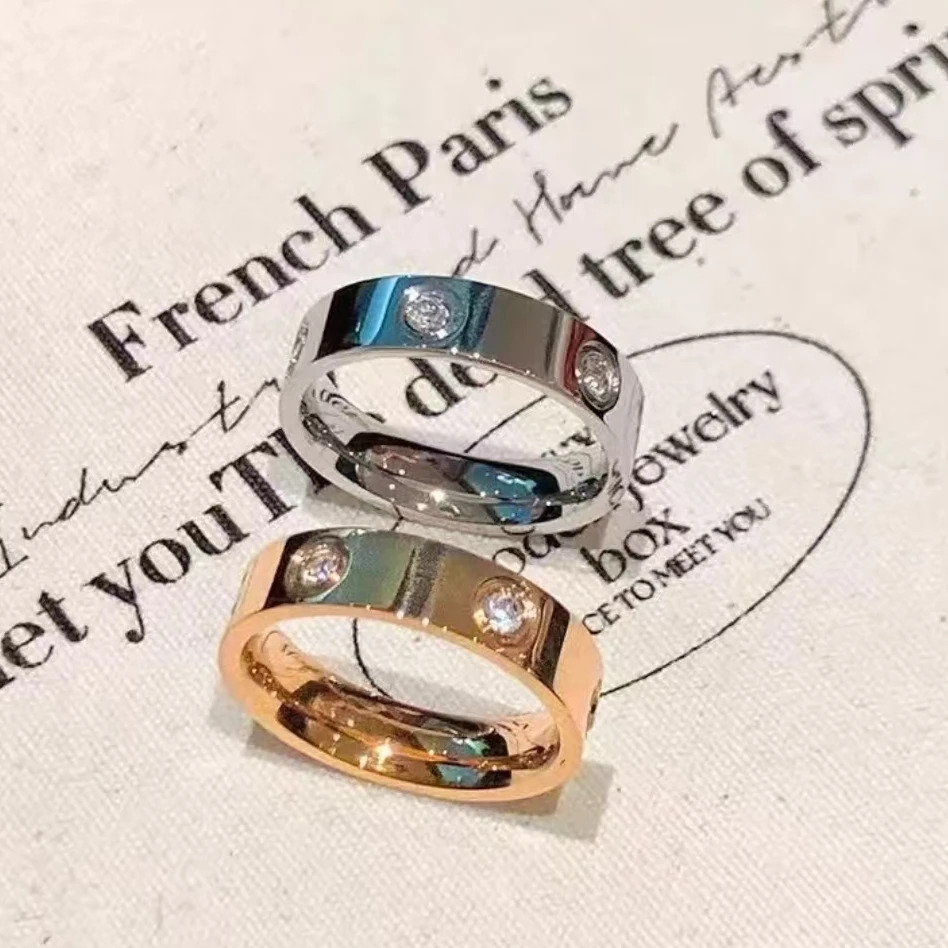 钛钢莫桑石戒指 经典系列不掉色顶顶办本love