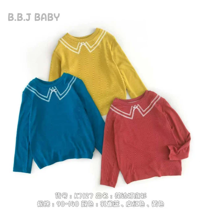 k7127 花边打底衫长袖百搭