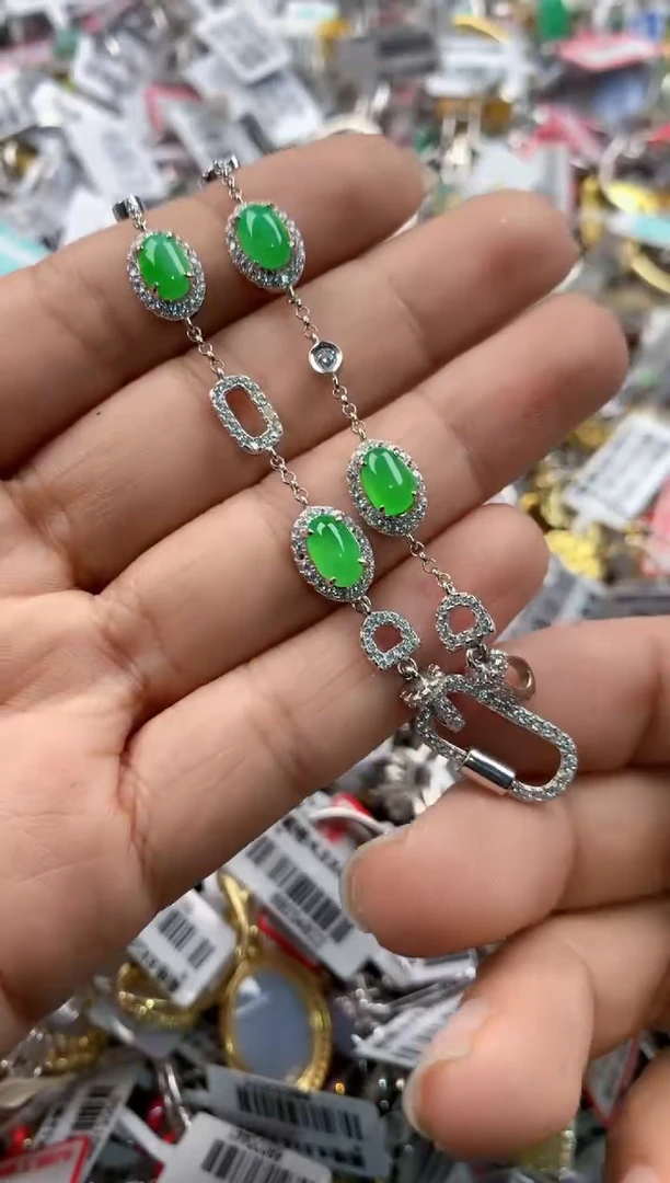 银S925镶嵌戒指翡翠999----1