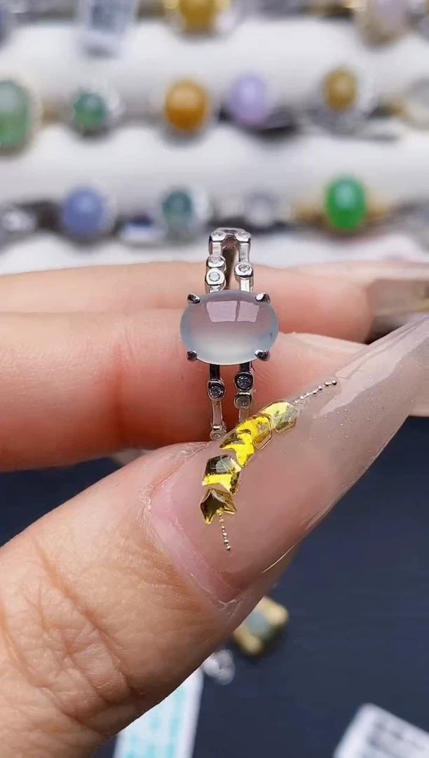 银S925镶嵌戒指翡翠4557