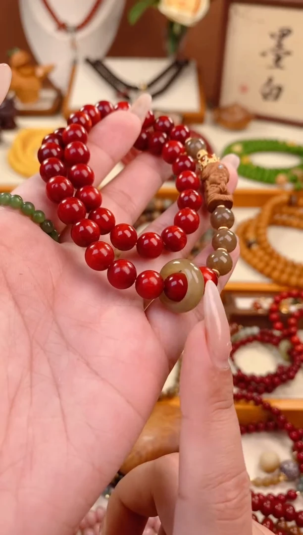 【闪购商品】松木手串/手链红油扎基库克双圈