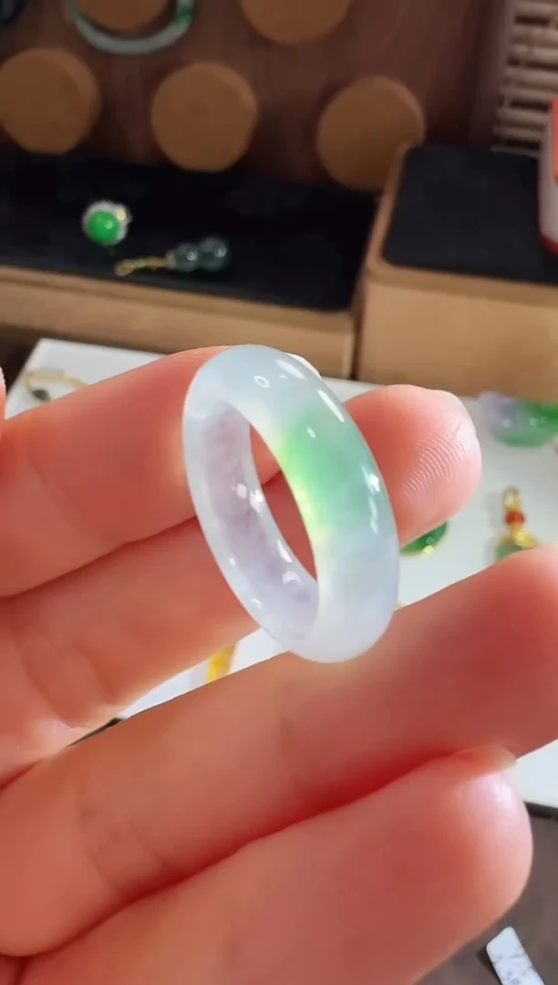 未镶嵌戒指翡翠戒指14.5