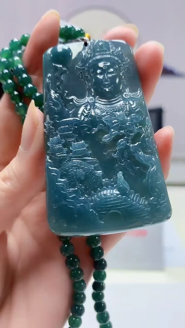 【闪购商品】定制翡翠未镶嵌4688zm-毛货挂件观音286