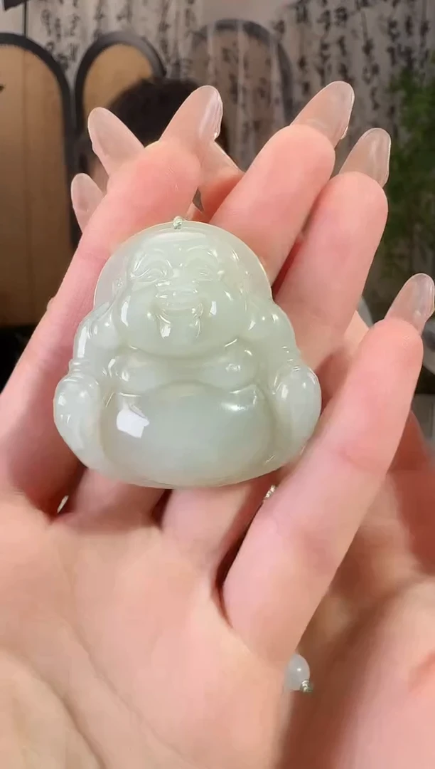 和田玉未镶嵌颈饰佛公19