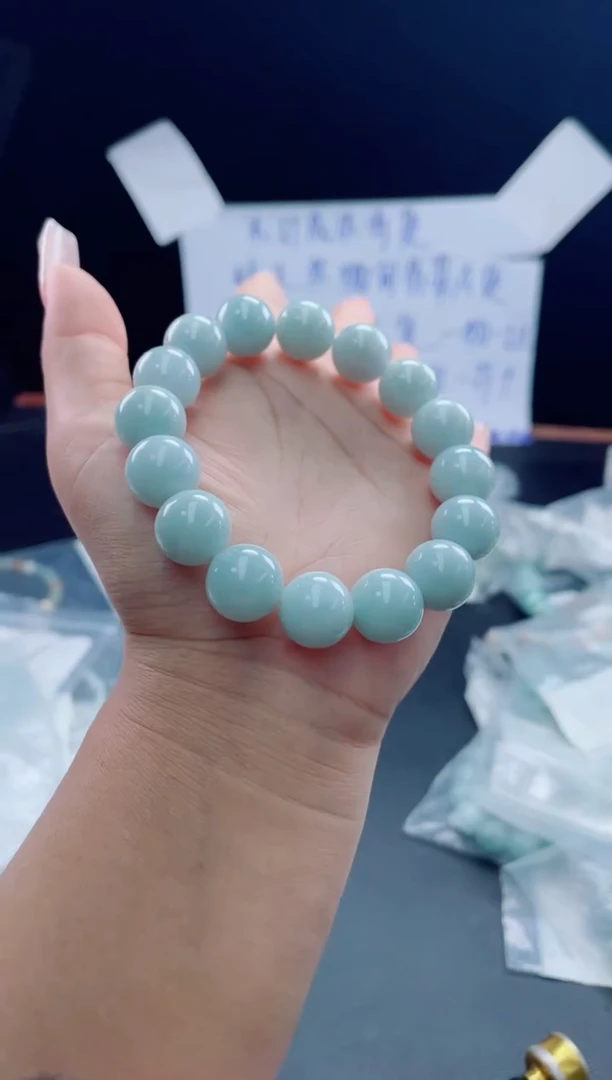 未镶嵌定制翡翠珠串13.4