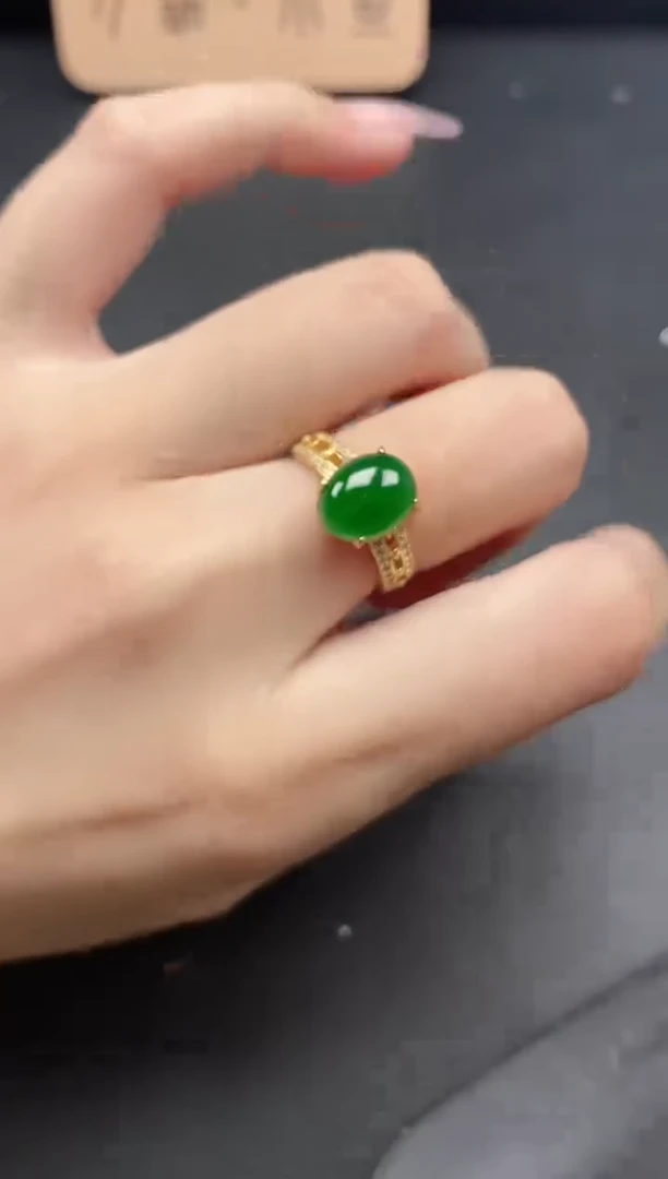 翡翠戒指银S925镶嵌51511