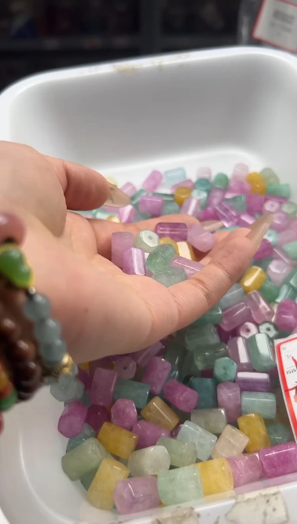 未镶嵌颈饰碧玺w2916彩虹碧玺六棱柱*5个