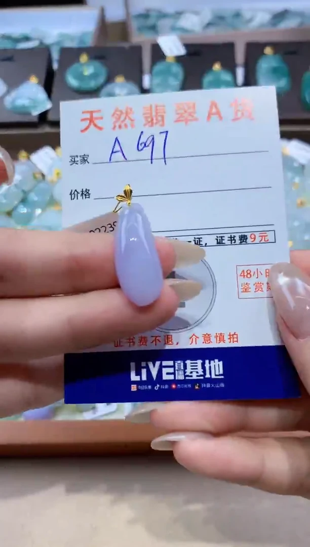 颈饰18K金镶嵌翡翠天然缅甸翡翠A货挂件