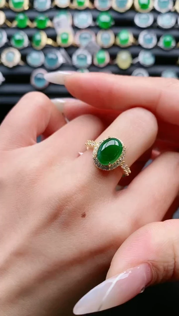 【闪购商品】翡翠戒指银S925镶嵌111111111