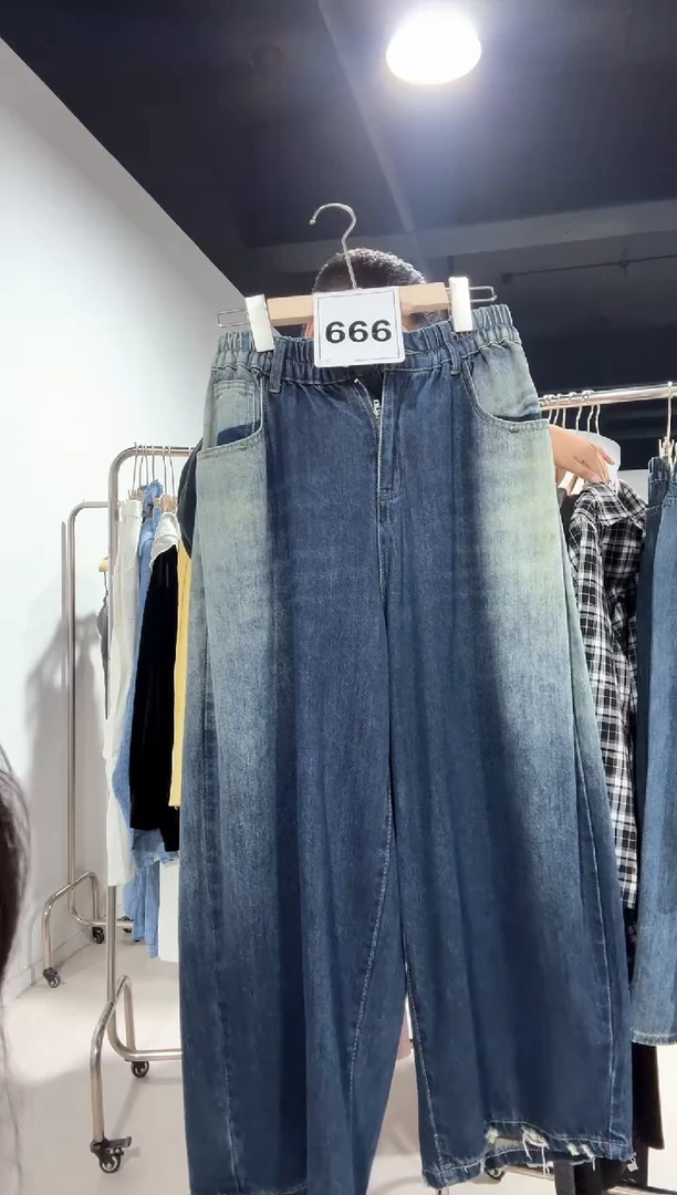 666---大码宽松牛仔裤---s