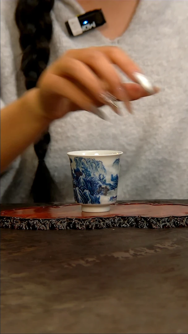 【闪购商品】青花手绘山水主人杯