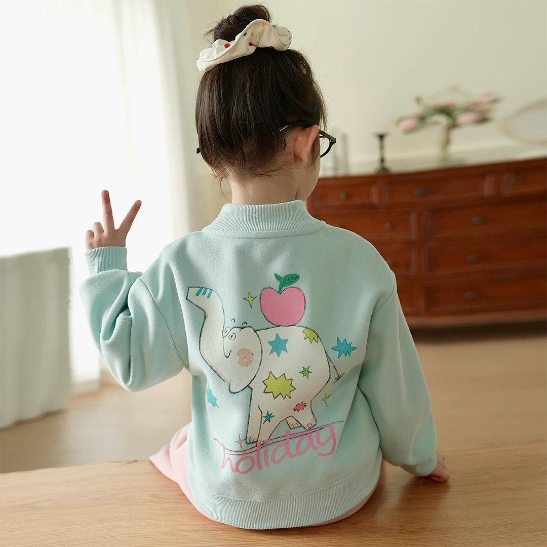 现货【大象苹果派】7685女童拉链外套秋款2025洋气女宝时尚百搭上衣