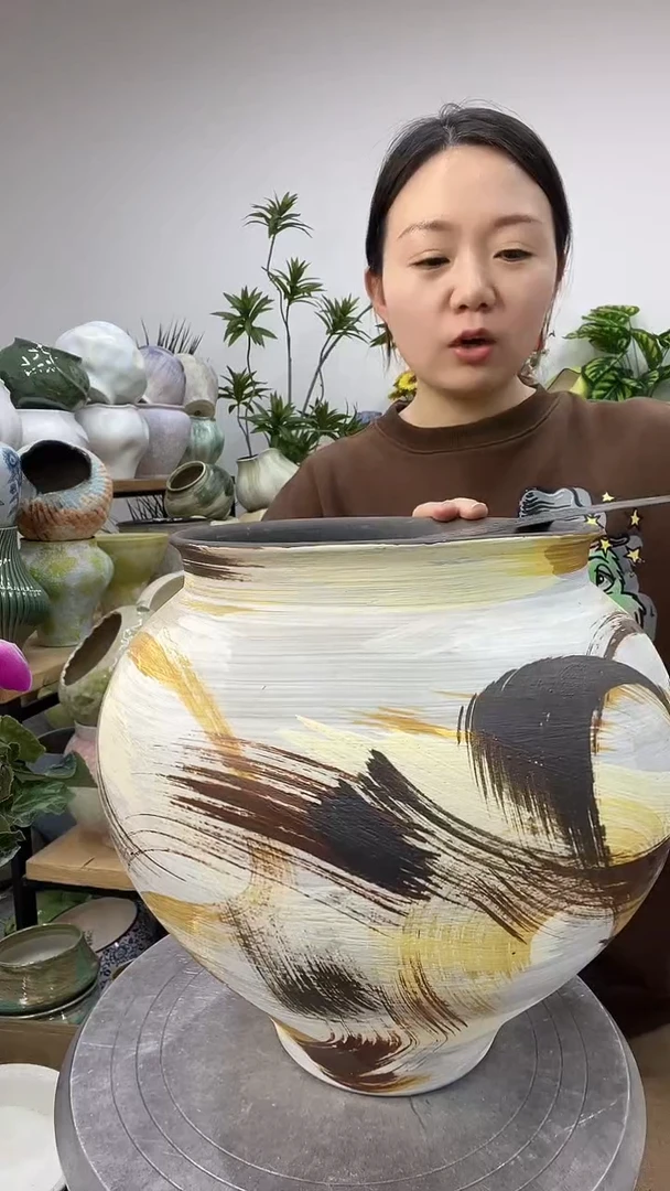 9.5陶瓷花盆直播链接高.  27    口19